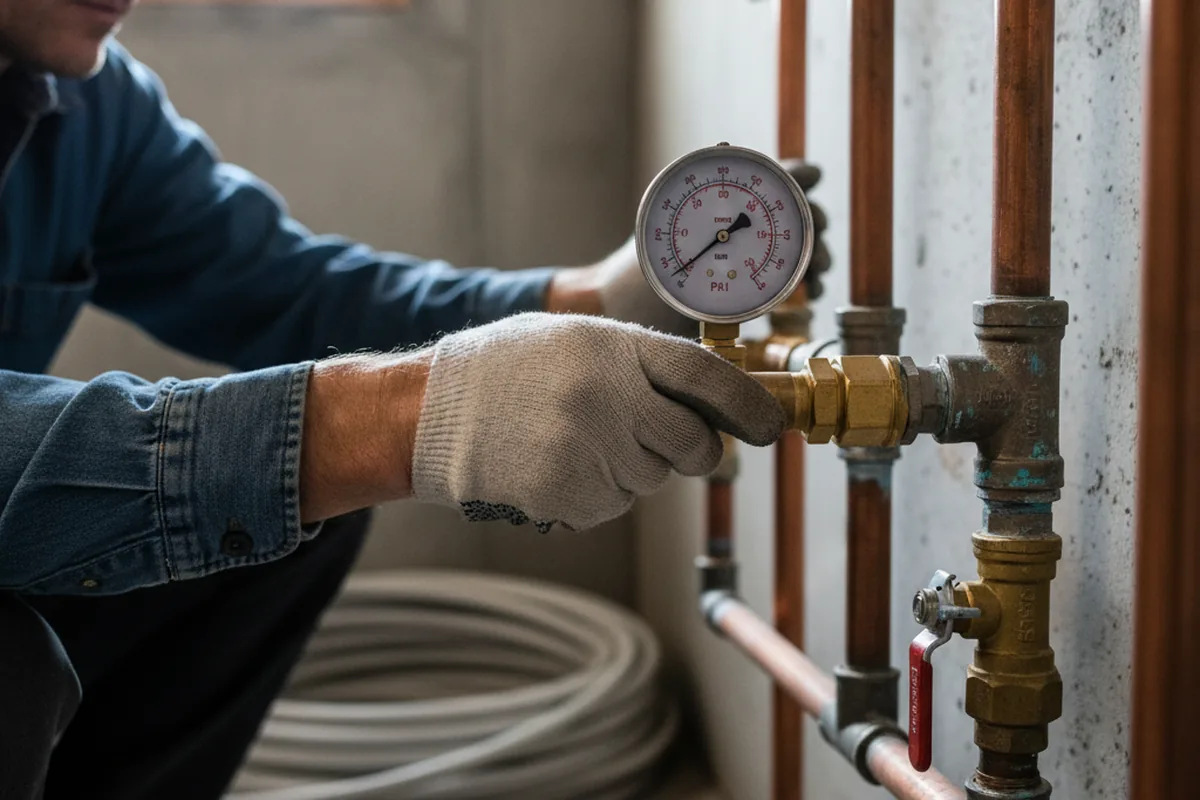 Pressure testing a repaired line during Water Line Repair in Murfreesboro