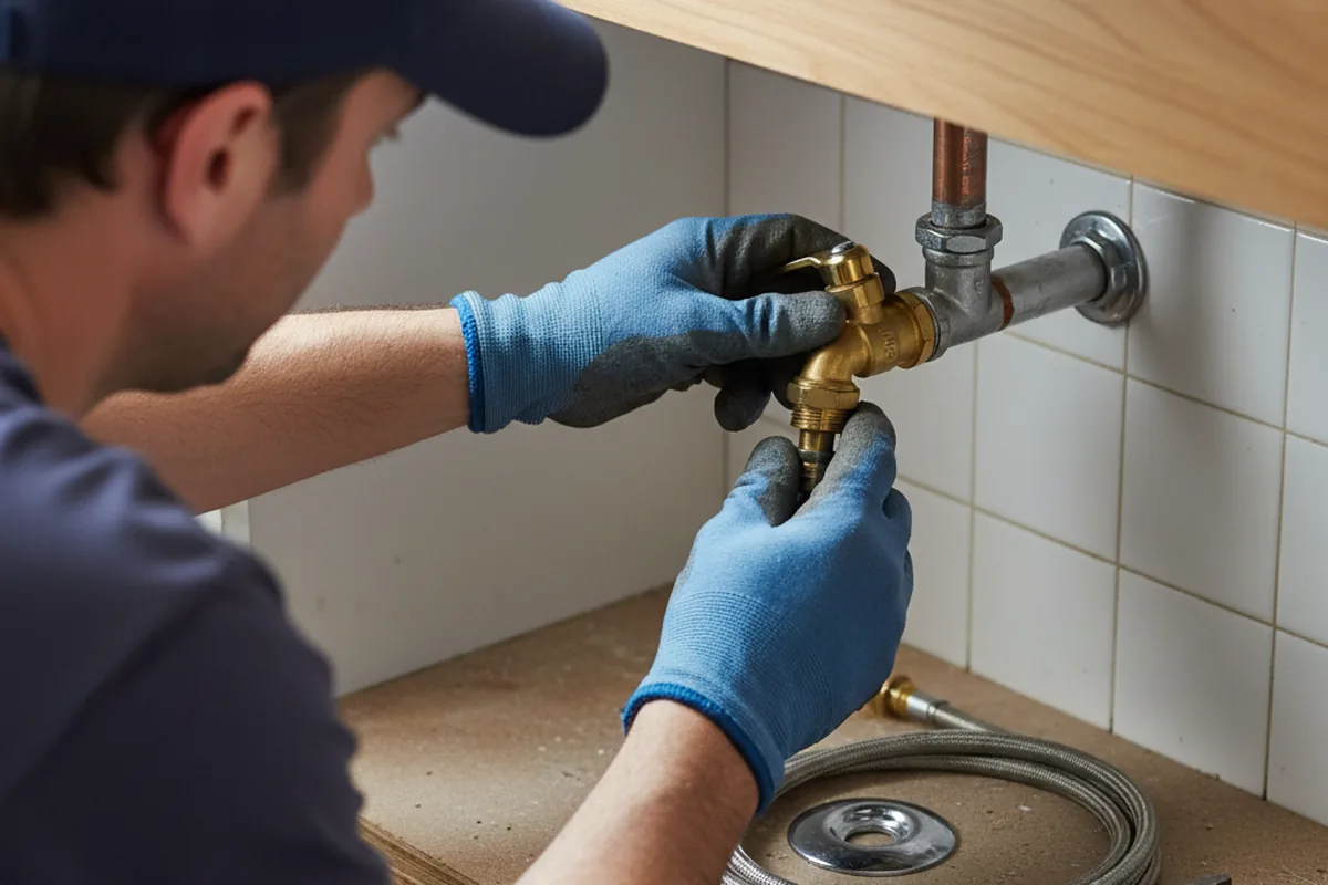 Shutoff valve and fitting work during Burst Pipe Repair in Murfreesboro